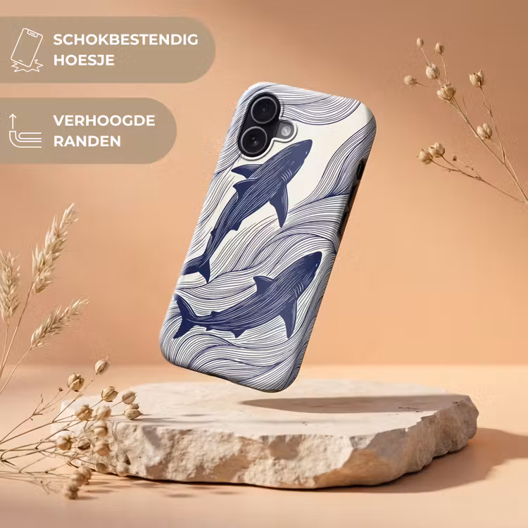Vis - Oceaan - Lijntekening - Blauw - Dieren Toughcase MagSafe Apple iPhone 17 klein -USP_RandenV_NL