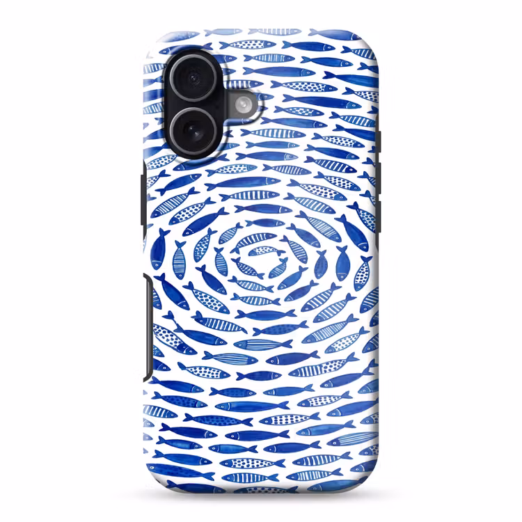Vis - Patroon - Onderwater - Abstract - Blauw Toughcase MagSafe Apple iPhone 17 klein -3d