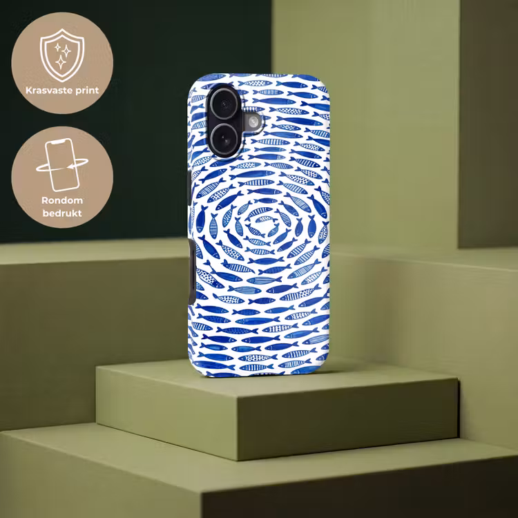Vis - Patroon - Onderwater - Abstract - Blauw Toughcase MagSafe Apple iPhone 17 klein -USP_PrintM_NL