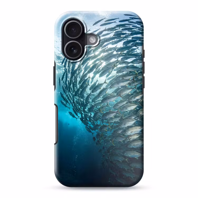 Vis - School - Oceaan - Natuur - Blauw Toughcase MagSafe Apple iPhone 17 klein -3d