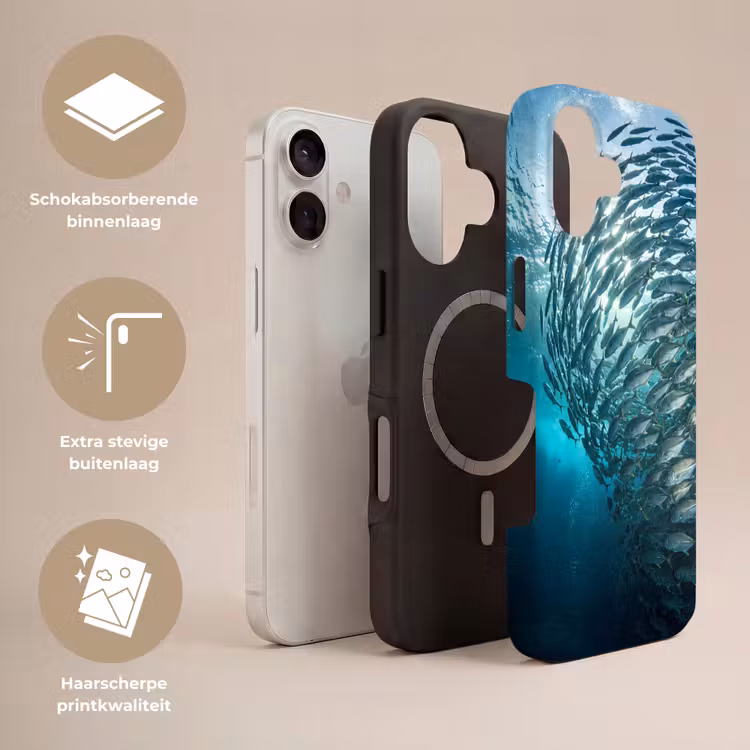 Vis - School - Oceaan - Natuur - Blauw Toughcase MagSafe Apple iPhone 17 klein -USP_Lagen_NL