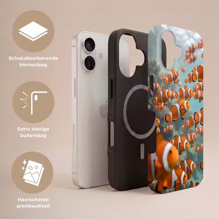 Vis - School - Onderwater - Dieren - Oranje Toughcase MagSafe Apple iPhone 17 klein -USP_Lagen_NL