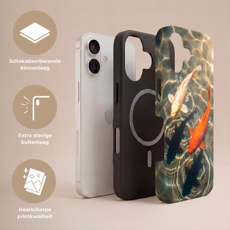 Vis - Water - Dieren - Oranje - Goud Toughcase MagSafe Apple iPhone 17 klein -USP_Lagen_NL