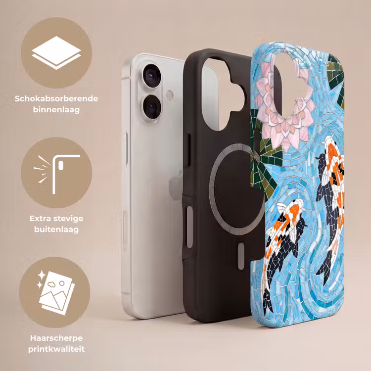 Vis - Water - Natuur - Mozaïek - Blauw Toughcase MagSafe Apple iPhone 17 klein -USP_Lagen_NL