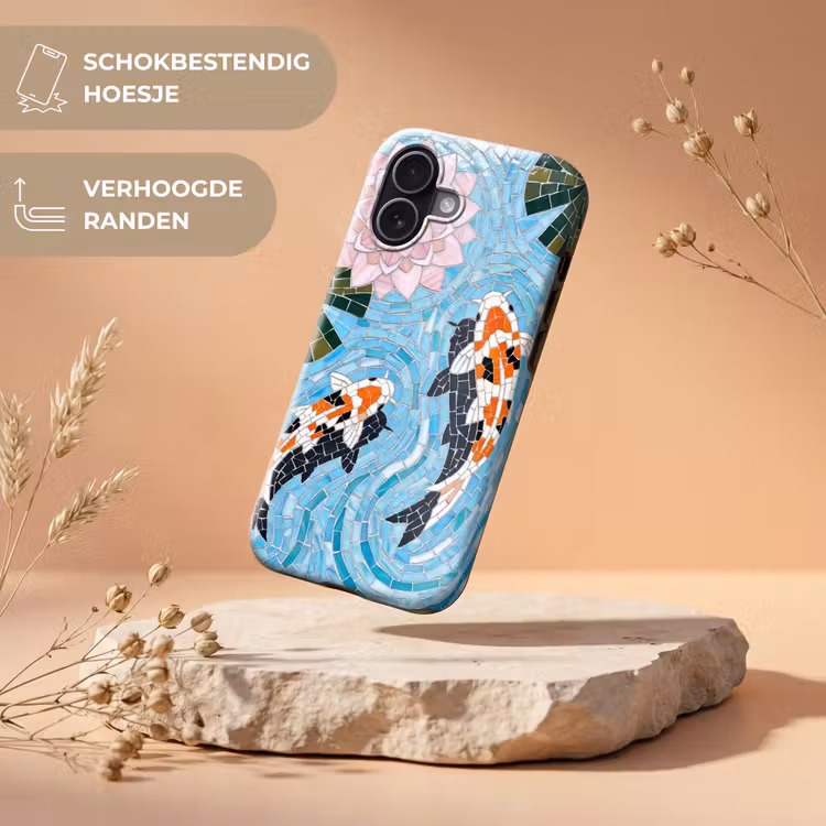 Vis - Water - Natuur - Mozaïek - Blauw Toughcase MagSafe Apple iPhone 17 klein -USP_RandenV_NL
