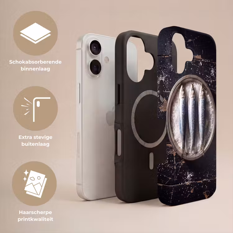 Telefoonhoesje Toughcase - Vis - Zout - Eten - Vis - Zout - Eten Toughcase MagSafe Apple iPhone 17 klein