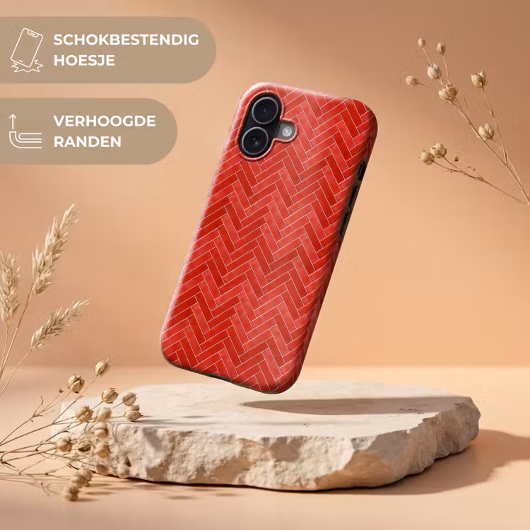Visgraat - Tegel - Rood Toughcase MagSafe Apple iPhone 17 klein 1017 -USP_RandenV_NL