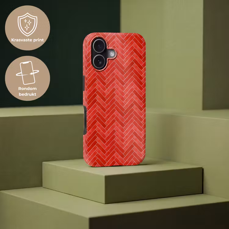 Visgraat - Tegel - Rood Toughcase MagSafe Apple iPhone 17 klein 1017 -USP_PrintM_NL