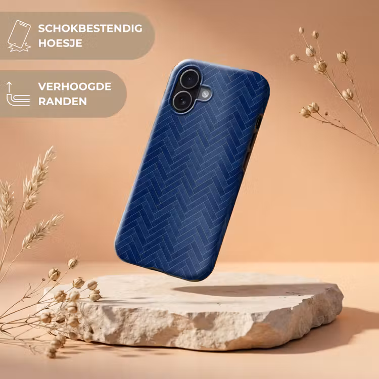 Visgraat - Wandtegel - Donkerblauw - Navy Blue Toughcase MagSafe Apple iPhone 17 klein 1017 -USP_RandenV_NL