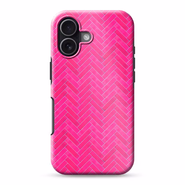 Visgraat - Wandtegel - Fuchsia - Roze Toughcase MagSafe Apple iPhone 17 klein 1017 -3d
