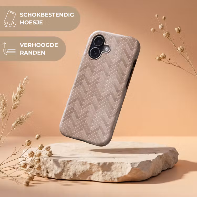 Visgraat - Wandtegel - Oudroze - Terracotta Toughcase MagSafe Apple iPhone 17 klein 1017 -USP_RandenV_NL