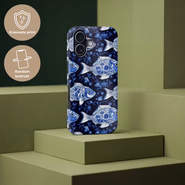 Vissen - Bloemen - Blauw Toughcase MagSafe Apple iPhone 17 klein 1017 -USP_PrintM_NL