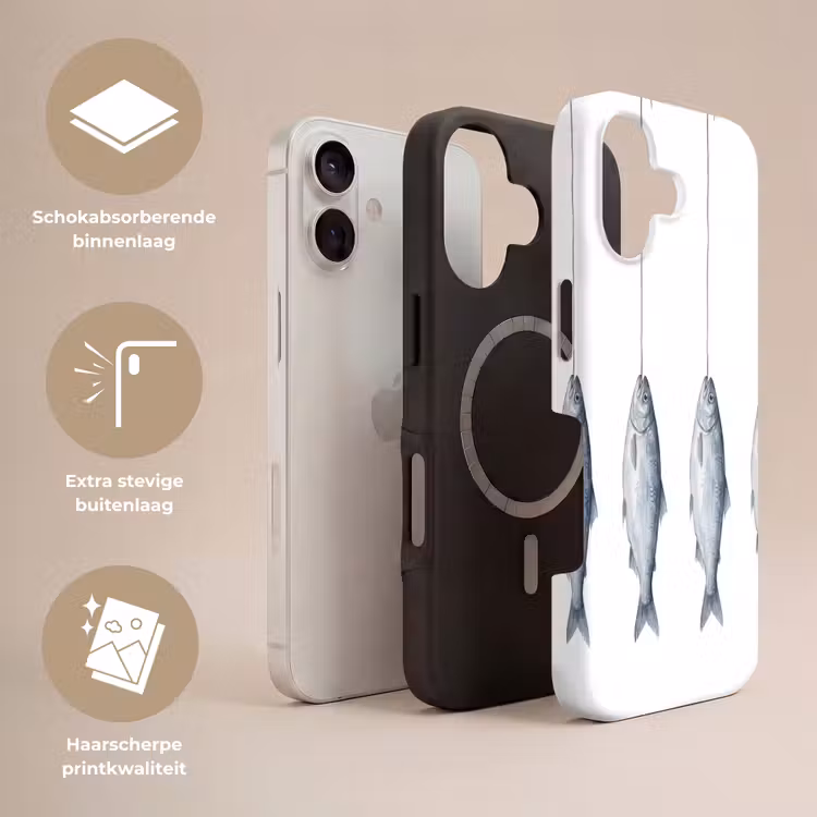 Vissen - Illustratie - Delfts - Blauw Toughcase MagSafe Apple iPhone 17 klein -USP_Lagen_NL