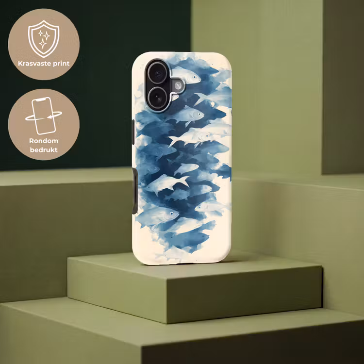 Vissen - Minimalistisch - Blauw Toughcase MagSafe Apple iPhone 17 klein -USP_PrintM_NL