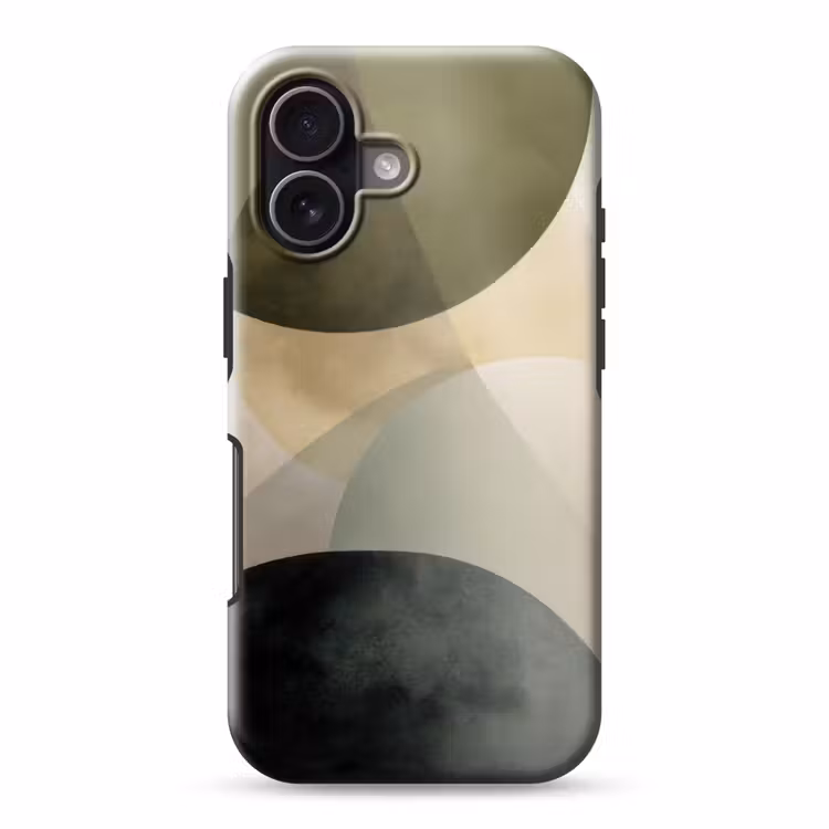 Vlakken - Abstract - Beige - Cirkels Toughcase MagSafe Apple iPhone 17 klein -3d
