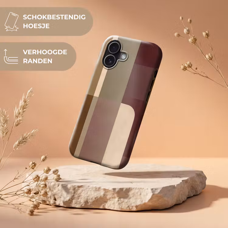 Vlakken - Abstract - Bordeaux - Lijnen Toughcase MagSafe Apple iPhone 17 klein -USP_RandenV_NL