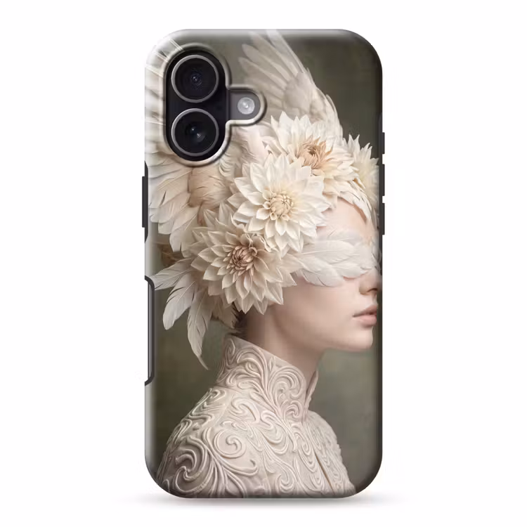 Vleugels - Vrouw - Wit Toughcase MagSafe Apple iPhone 17 klein -3d