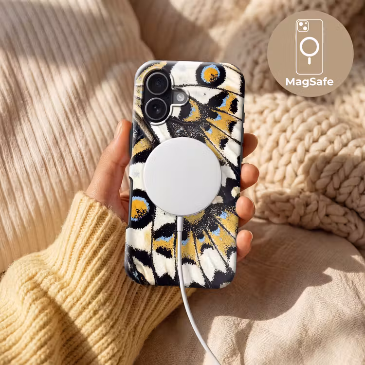 Vlinder - Vleugel - Geel Toughcase MagSafe Apple iPhone 17 klein -USP_MagsafeV
