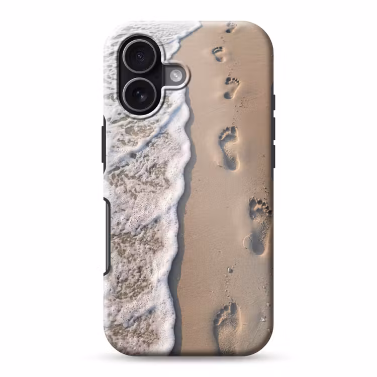 Voetstappen - Vloedlijn - Zee Toughcase MagSafe Apple iPhone 17 klein -3d