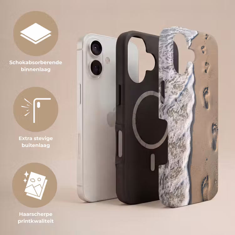 Voetstappen - Vloedlijn - Zee Toughcase MagSafe Apple iPhone 17 klein -USP_Lagen_NL