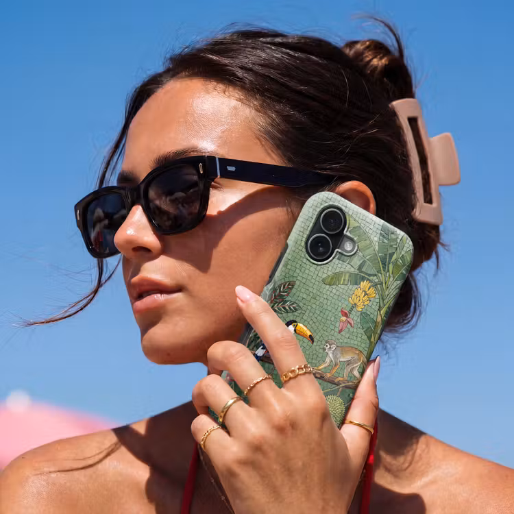 Vogel - Dier - Jungle - Mozaïek - Natuur Toughcase MagSafe Apple iPhone 17 klein -Sfeer2V