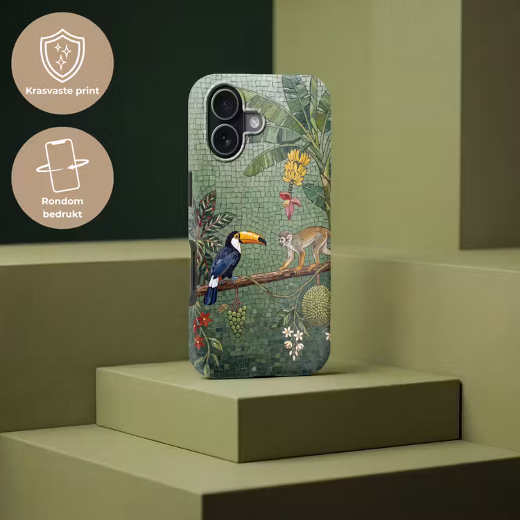 Vogel - Dier - Jungle - Mozaïek - Natuur Toughcase MagSafe Apple iPhone 17 klein -USP_PrintM_NL