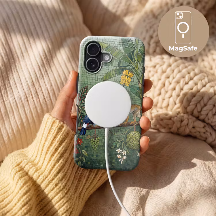 Vogel - Dier - Jungle - Mozaïek - Natuur Toughcase MagSafe Apple iPhone 17 klein -USP_MagsafeV