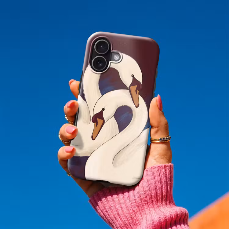 Vogel - Koppel - Liefde - Abstract - Wit Toughcase MagSafe Apple iPhone 17 klein -Sfeer1V