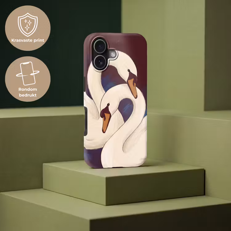 Vogel - Koppel - Liefde - Abstract - Wit Toughcase MagSafe Apple iPhone 17 klein -USP_PrintM_NL