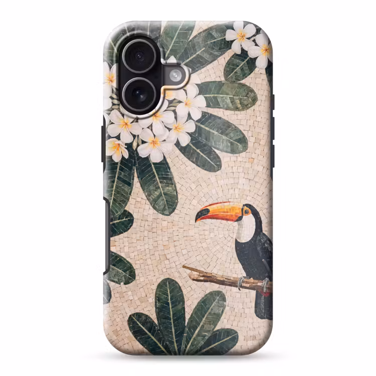Vogel - Mozaïek - Tropisch - Natuur - Kleurrijk Toughcase MagSafe Apple iPhone 17 klein -3d