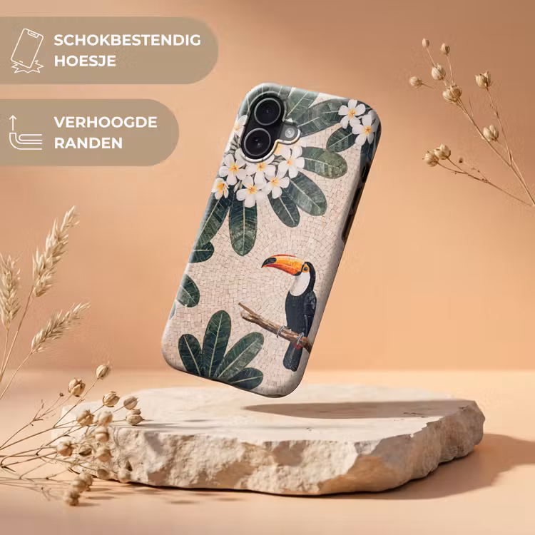 Vogel - Mozaïek - Tropisch - Natuur - Kleurrijk Toughcase MagSafe Apple iPhone 17 klein -USP_RandenV_NL