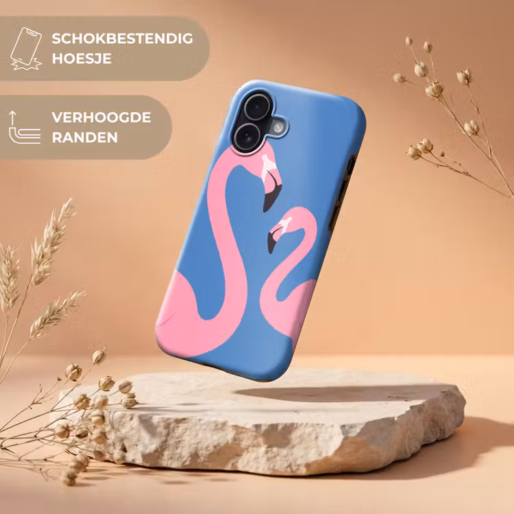 Vogel - Paar - Dieren - Modern - Roze Toughcase MagSafe Apple iPhone 17 klein -USP_RandenV_NL