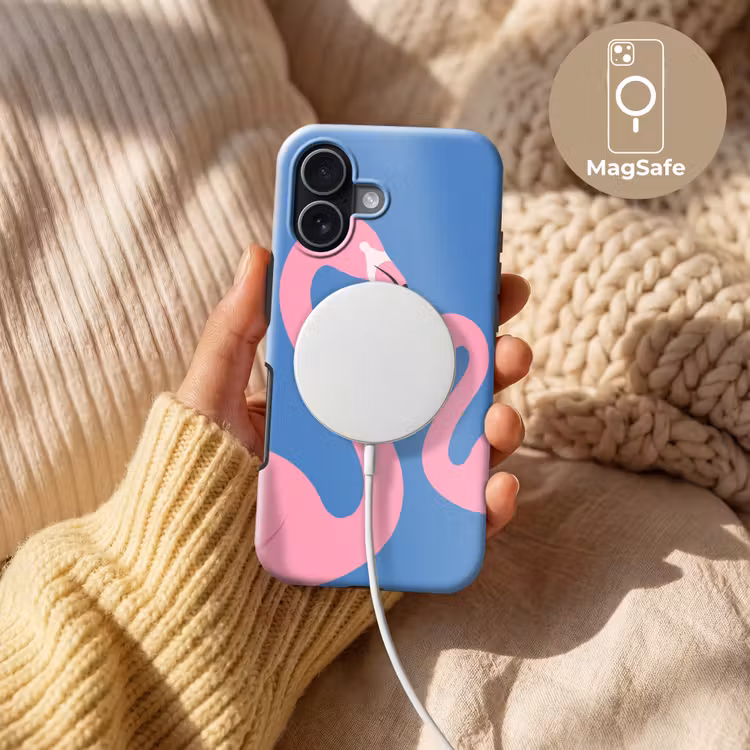 Vogel - Paar - Dieren - Modern - Roze Toughcase MagSafe Apple iPhone 17 klein -USP_MagsafeV