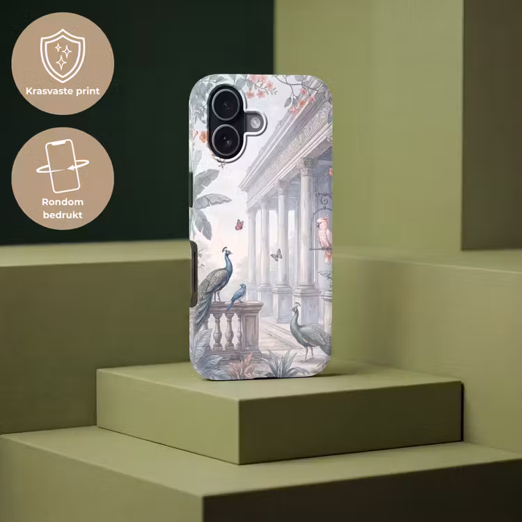 Vogel - Pauw - Architectuur - Klassiek - Groen Toughcase MagSafe Apple iPhone 17 klein -USP_PrintM_NL