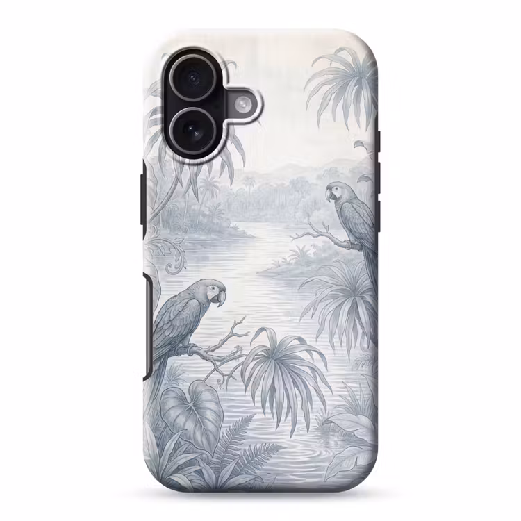 Vogel - Rivier - Tropisch - Illustratie - Blauw Toughcase MagSafe Apple iPhone 17 klein -3d