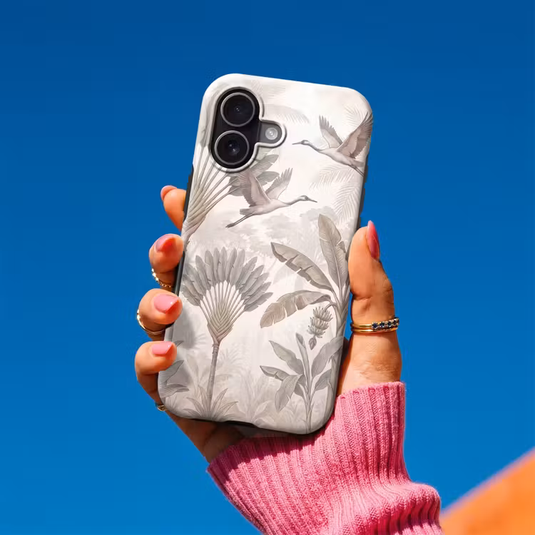 Vogel - Tropisch - Jungle - Natuur - Beige Toughcase MagSafe Apple iPhone 17 klein -Sfeer1V