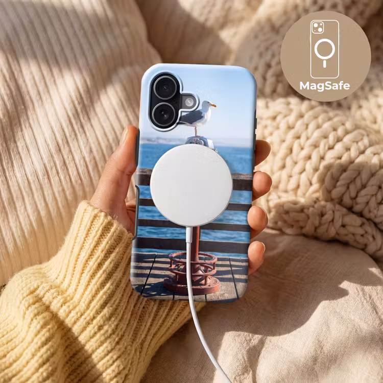 Vogel - Verrekijker - Kust - Zee - Blauw Toughcase MagSafe Apple iPhone 17 klein -USP_MagsafeV