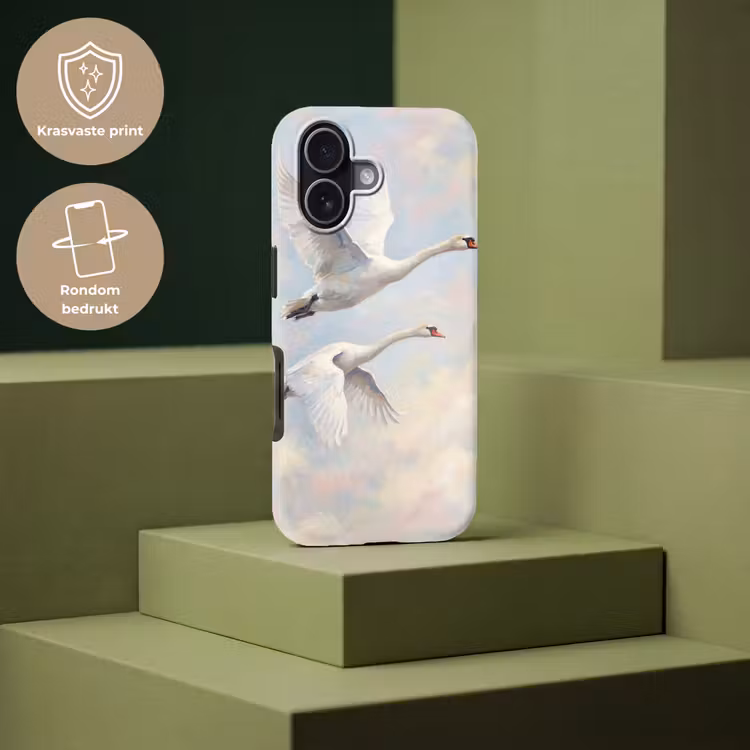 Vogel - Vliegend - Lucht - Modern - Pastel Toughcase MagSafe Apple iPhone 17 klein -USP_PrintM_NL