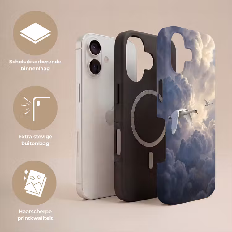 Vogel - Vliegend - Natuur - Wit - Wolken Toughcase MagSafe Apple iPhone 17 klein -USP_Lagen_NL