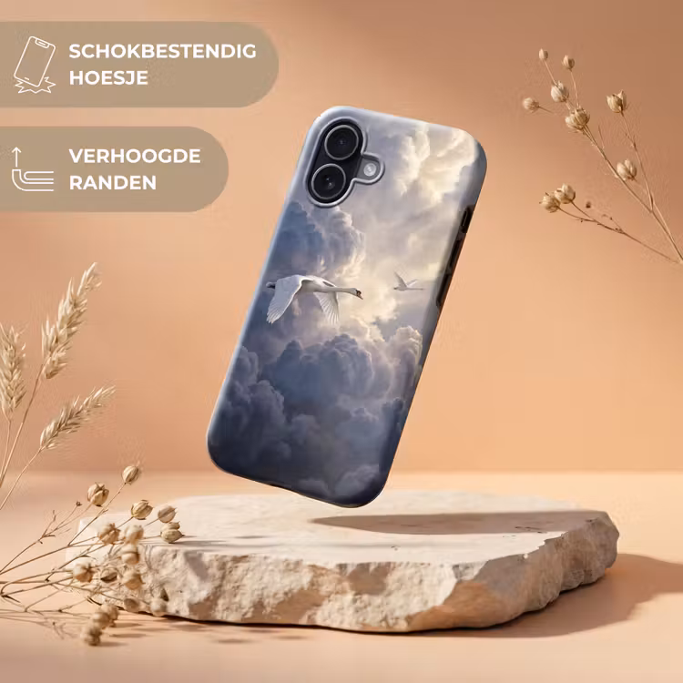 Vogel - Vliegend - Natuur - Wit - Wolken Toughcase MagSafe Apple iPhone 17 klein -USP_RandenV_NL