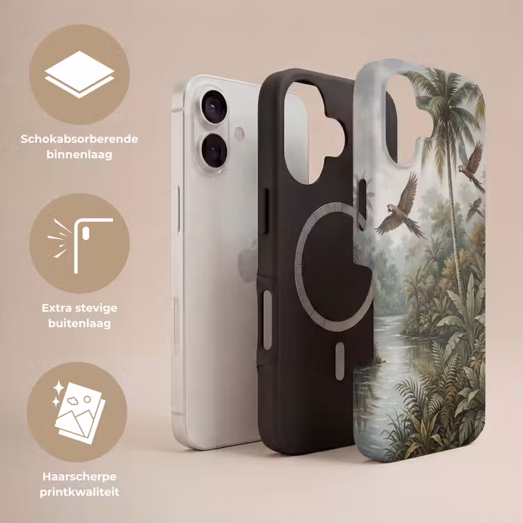 Vogel - Vliegend - Tropisch - Landschap - Klassiek Toughcase MagSafe Apple iPhone 17 klein -USP_Lagen_NL