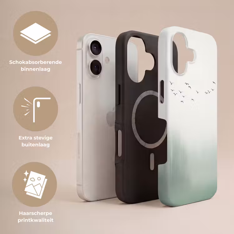 Vogel - Vlucht - Natuur - Minimalistisch Toughcase MagSafe Apple iPhone 17 klein -USP_Lagen_NL