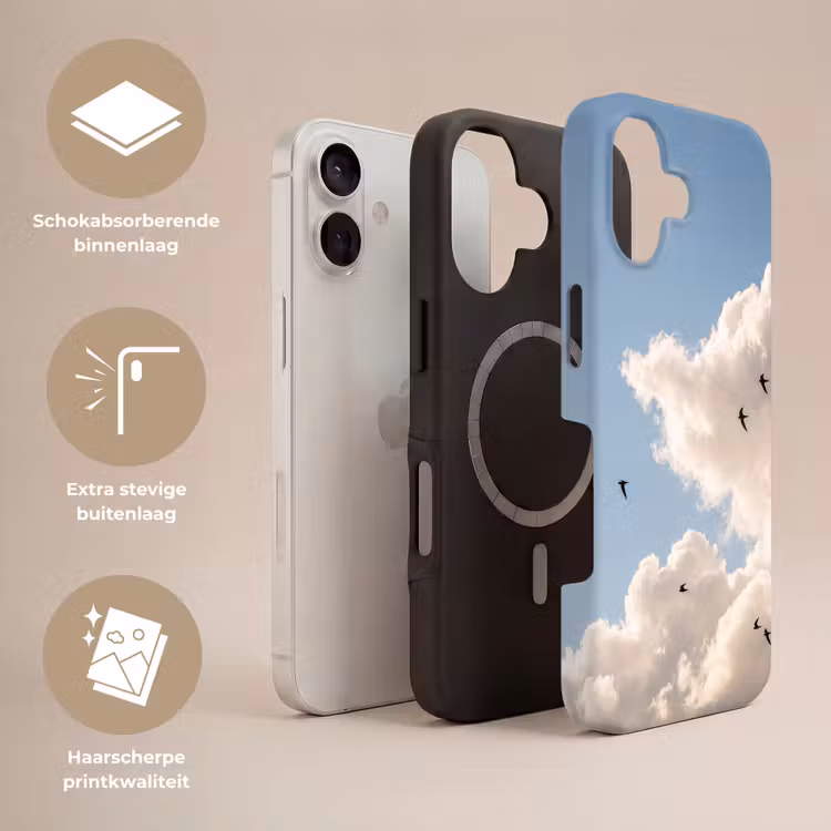 Vogel - Vlucht - Wolken - Natuur - Blauw Toughcase MagSafe Apple iPhone 17 klein -USP_Lagen_NL