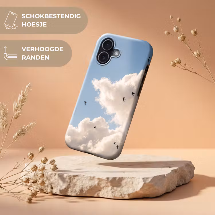 Vogel - Vlucht - Wolken - Natuur - Blauw Toughcase MagSafe Apple iPhone 17 klein -USP_RandenV_NL