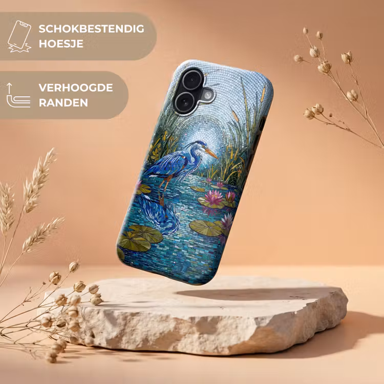 Vogel - Water - Natuur - Abstract - Blauw Toughcase MagSafe Apple iPhone 17 klein -USP_RandenV_NL