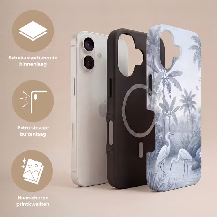 Vogel - Water - Tropisch - Natuur - Blauw Toughcase MagSafe Apple iPhone 17 klein -USP_Lagen_NL