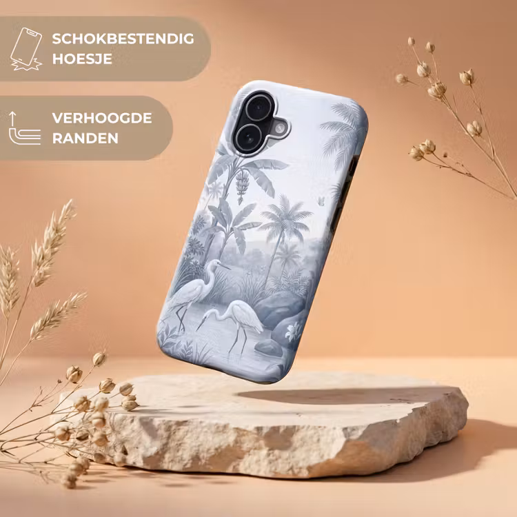 Vogel - Water - Tropisch - Natuur - Blauw Toughcase MagSafe Apple iPhone 17 klein -USP_RandenV_NL