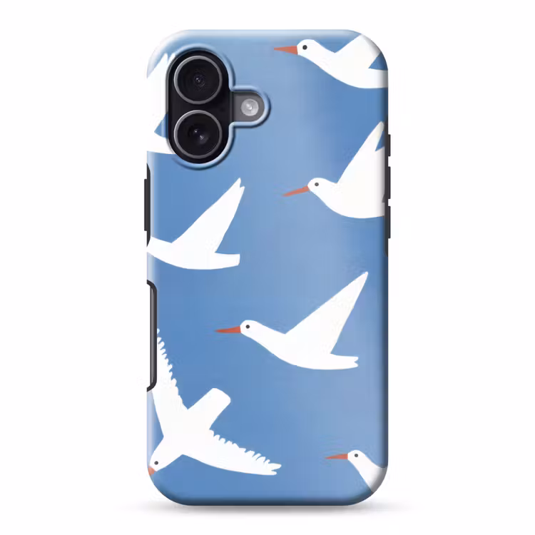 Vogels - Wit - Patroon Toughcase MagSafe Apple iPhone 17 klein -3d