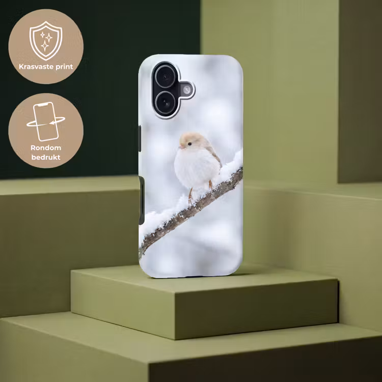 Vogeltje - Sneeuw - Tak - Winter - Zacht Toughcase MagSafe Apple iPhone 17 klein -USP_PrintM_NL