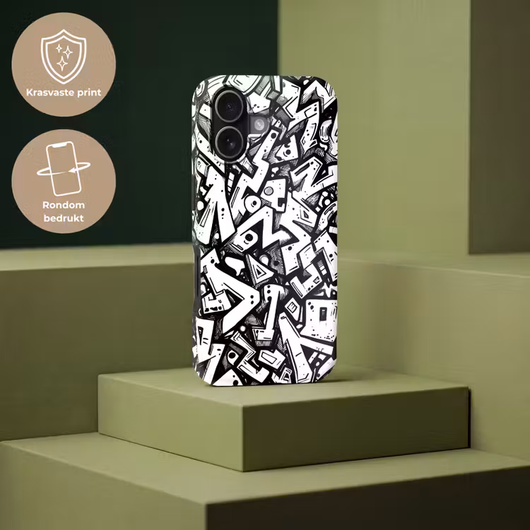 Vormen - Letters - Graffiti - Zwart Toughcase MagSafe Apple iPhone 17 klein -USP_PrintM_NL